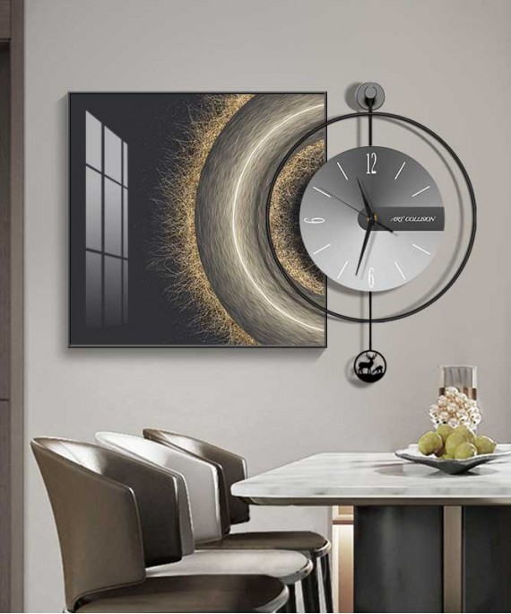60*60 Cm Crytsall Porsalein Painting With Led Light And Clock 50*50 Cm 